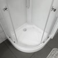 Душевая кабина Triton Ультра 80*80 В 1/4 круга, высоки поддон, Белый, прозрачная, ДН4 (7 мест+сифон)