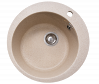 Мойка GranAlliance G-11  (d-490 мм) бежевая с сифоном