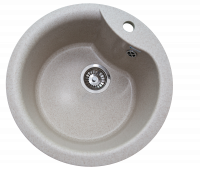 Мойка GranAlliance G-12   (d-485 мм) бежевая с сифоном