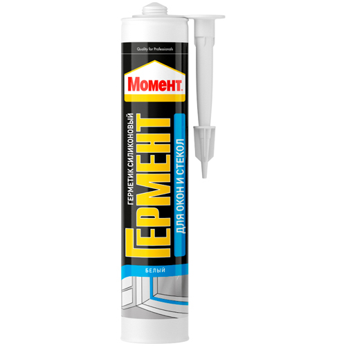 Germetik Silikonovyj Dlya Okon i Stekol Moment GERMENT (belyj), 280 ml_1