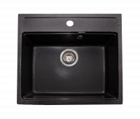 Мойка GranAlliance G-21   (560 х500мм) черная с сифоном
