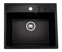 Мойка GranAlliance G-21м (550 х490мм) черная с сифоном