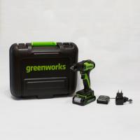 Дрель-шуруповерт аккумуляторная Greenworks GD24DD35K2 24V, АКБ 2 А.ч и ЗУ, кейс (3704007UA)