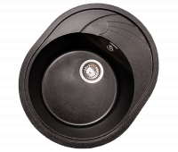 Мойка GranAlliance G-33 (570 х465мм) черная с сифоном
