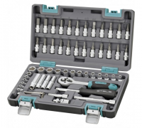 Набор инструмента, 1/4", CrV, пласт.кейс, 57 предметов STELS 14101