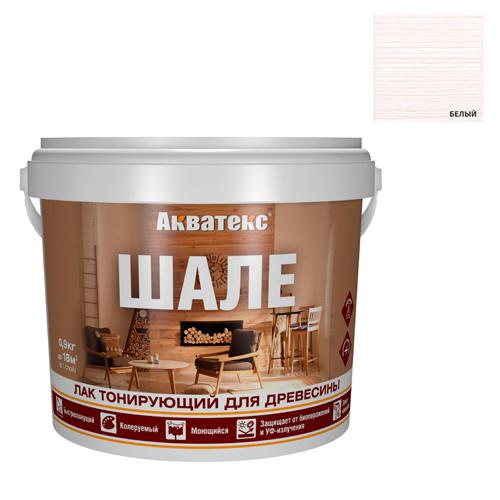 Akvateks SHALE lak toniruyuschij dlya drevesiny 0,9 kg (belyj) (20681)_1