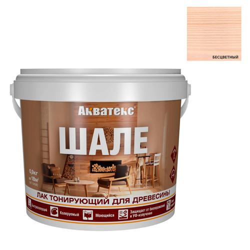 Akvateks SHALE lak toniruyuschij dlya drevesiny 0,9 kg (bestsvetnyj) (20682)_1