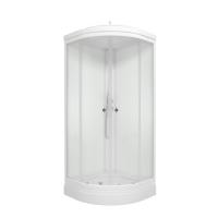 Душевая кабина Triton Ультра 80*80 В 1/4 круга, высоки поддон, Белый, прозрачная, ДН4 (7 мест+сифон)