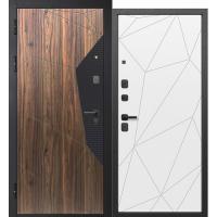 Дверь металлическая Ferroni 9 см МДФ/МДФ Геометрия Эмалит белый 860 левая