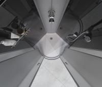 ДК EvaGold F901BS (90*90, низ.под., рифл. стек., черн. стен., хром матовый проф. 3к.)"EVA GOLD"