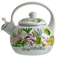 EM-1349 Чайник эмалированный со свистком 2,5 л, "Vegetables"(12)