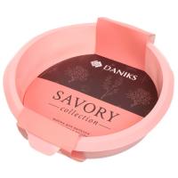 Форма для запекания силикон, 25.5х6.5 см, круглая, розовая, Daniks, Savory, Y4-4968 (396047)