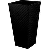 Горшок цветочный InGreen Manhattan CUBE 300х300х564мм 34л c дренажной вставкой оникс IG6714