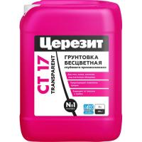 Грунтовка глубокого проникновения Церезит Бесцветная CТ 17 PRO Transparent морозостойкая 5 л 3040023