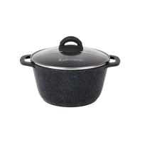 Кастрюля 4,5л со стеклянной крышкой, АП линия "Granit" (black) "Kukmara" кгч45а