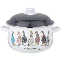 Кастрюля agness эмалированная с эмал.крышкой серия "Family farm", 5.0 л, 24*14 см 934-624