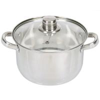 Кастрюля нерж DNN3 3,9л стекл.крышка, мет.ручки Daniks SD-A17-20 (355348)