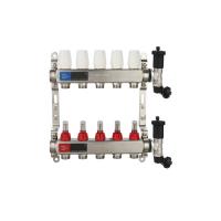 Коллекторная группа OTMO 1"x3/4" 8-вых с расход. НЕРЖ. БЕЗ КРАНОВ
