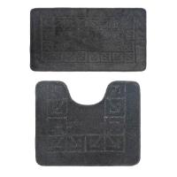 Комплект ковриков для в/к BANYOLIN CLASSIC из 2 шт 50х80/50х40см 11мм (черный) 1/25
