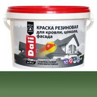 Краска резиновая для кровли,цоколя,фасада 6кг. ЗЕЛЕНЫЙ "DALI" (20721)
