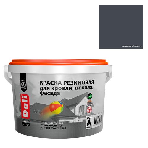 Kraska rezinovaya dlya krovli, tsokolya, fasada DALI seryj grafit - 3 kg (65140)_1