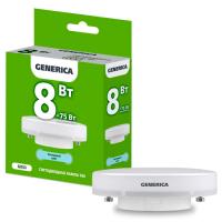Лампа LED T80 таблетка 8Вт 230В 6500К GX53 GENERICA арт.LL-T80-08-230-65-GX53-G