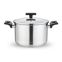 LR02-250 Кастрюля LARA (нерж) ВЕСТА 24x14,5см 6.5л, капсулированное индукционное дно, стекл. крышка