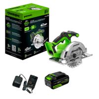 Пила циркулярная аккумуляторная Greenworks GD24CS165,б/щет,165х20мм, рез 57мм,1х4Ач,ЗУ (1501607CUB)