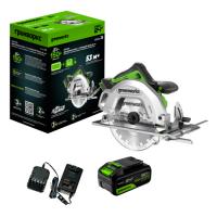 Пила циркулярная аккумуляторная Greenworks GD24CS,б/щет,185х20мм, рез 63мм,1х5Ач,ЗУ,кор (1500907CUG)
