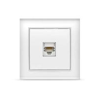 Розетка компьютерная одноместная "UNIVersal" серия "Бриллиант", с/у, 1А, RJ45, белая (еврослот) (HU2