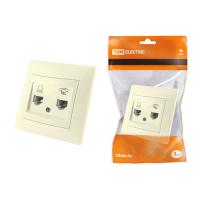 Розетка телефонная RJ11 + компьютерная RJ45 сл. кость "Лама" TDM (SQ1815-0119)