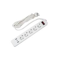 Сетевой фильтр Standard, шнур 3м (Пвс 3х0,75), 5 гнезд, с/з, 2USB+1TYPE C,10A,2500Вт.Бел.UL-00012109