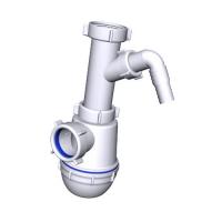 Сифон АНИ ГРОТ 1 1/2 "* 40 с отводом ст.машины (А1020)