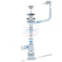 Сифон АНИ ГРОТ 3 1/2 "* 40 с переливом мойки (А0142S)