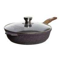 Сковорода 26см с несъемной ручкой и стекл. крышкой АП "Premium" (violet) арт. с26904