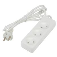 Удлинитель серии Ultra, шнур 2м., 3 гнезда, 10A, б/з. Белый. TM UnielS-CU3-2 WHITE UL-00009981
