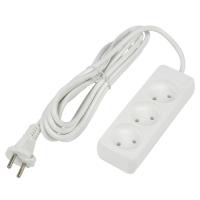 Удлинитель серии Ultra, шнур 3м., 3 гнезда, 10A, б/з. Белый. TM UnielS-CU3-3 WHITE UL-00009982