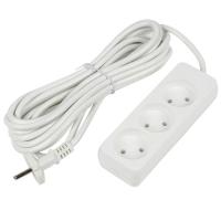 Удлинитель серии Ultra, шнур 5м., 3 гнезда, 10A, б/з. Белый. TM UnielS-CU3-5 WHITE UL-00009984