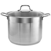 WEBBER BE-128-20L Кастрюля из нержавеющей стали 20 литров, со стеклянной крышкой, 32*25см