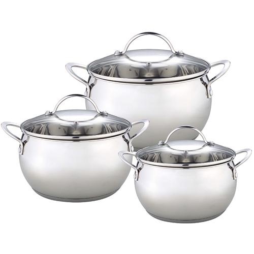 WEBBER BE-335/6 Nabor posudy iz nerzh.stali 6 pr. 2,0l, 2,8l, 3,8l so steklyannymi kryshkami (4)_1