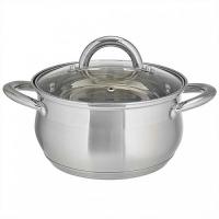 WEBBER BE-352/2 Кастрюля из нерж стали со стеклянной крышкой (d=18; 2,8 л) (6)