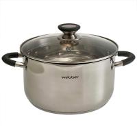 WEBBER BE-375/2 Кастрюля из нерж стали со стеклянной крышкой (d=24; 6,0 л) (4)