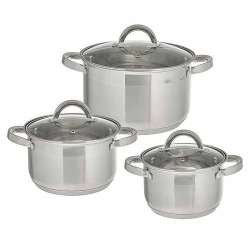 WEBBER BE-628/6 Nabor posudy iz nerzh.stali 6 pr. 2,2l, 3,0l, 5,2l so steklyannymi kryshkami (4)_1