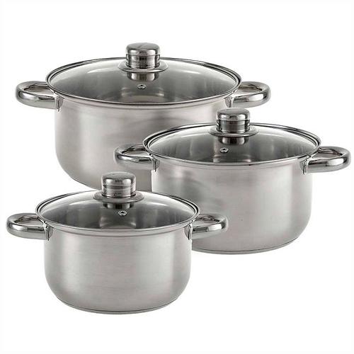 WEBBER BE-632/6 Nabor posudy iz nerzh.stali 6 pr. 2,6l, 3,5l, 4,2l so steklyan.kryshkami(4)_1