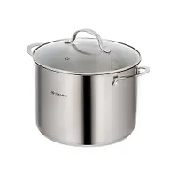 Кастрюля нержавеющая сталь, 8 л, крышка стекло, Daniks, Профессионал, GS-01338-24HCA, индукция (4788