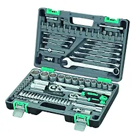 Набор инструмента, 1/2, 1/4", CrV, пласт.кейс, 82 предмета STELS 14105