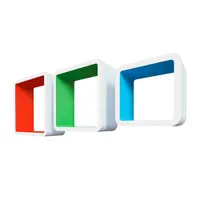 QWERTY Комплект полок "Амстердам", 3 шт (27*27*10 см, 23*23*10 см, 19*19*10 см, толщина 1,5 см), цве