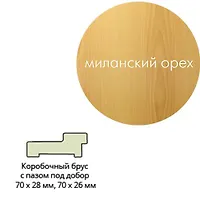 Коробка ламинир.квадр.с пазом 70*26*2070 мил.орех  Леском