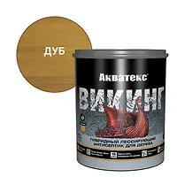 Акватекс ВИКИНГ (гибридный лессирующий антисептик для дерева) 0,75 л (дуб) (80252)
