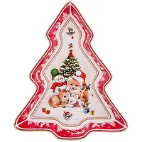 Блюдо lefard "С новым годом!" в форме елки 25х21х4 см красное 85-1959